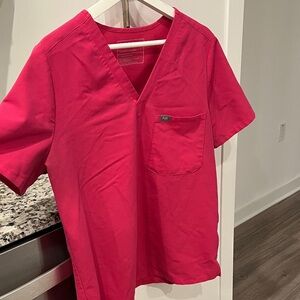 Figs Limited Edition “Shocking Pink” Scrub Top Size L